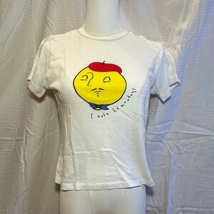 Agolde White Tee with Lemon Graphic